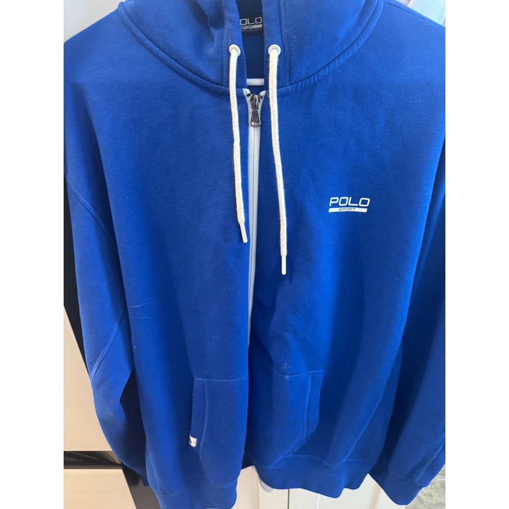 Polo Sport‎ Ralph Lauren Mens XL Royal Blue Full Zip Hoodie Fleece Sweatshirt